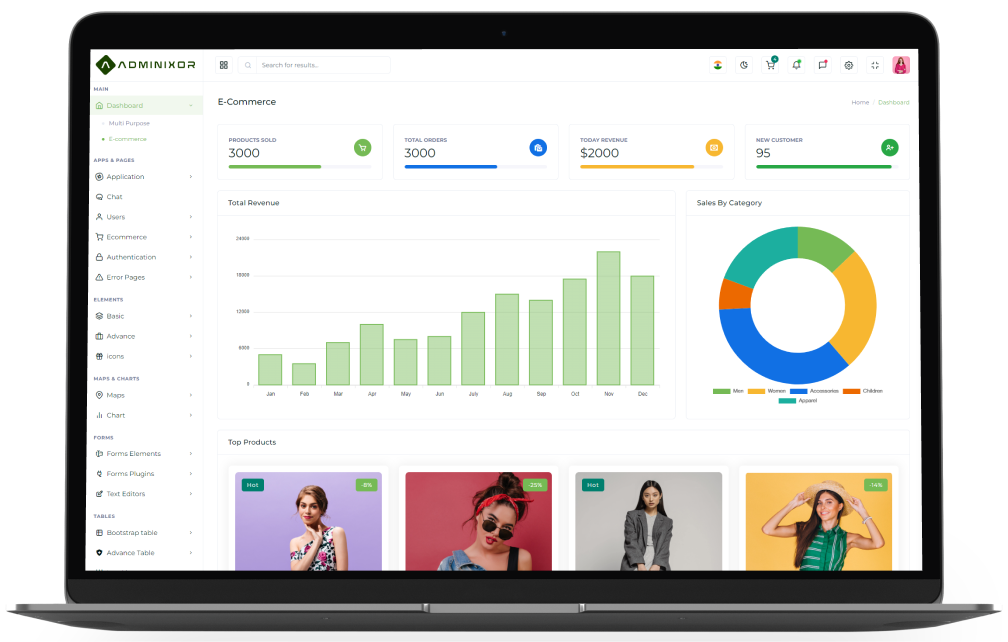 Dashboard Preview: Adminixor CRM Dashboard